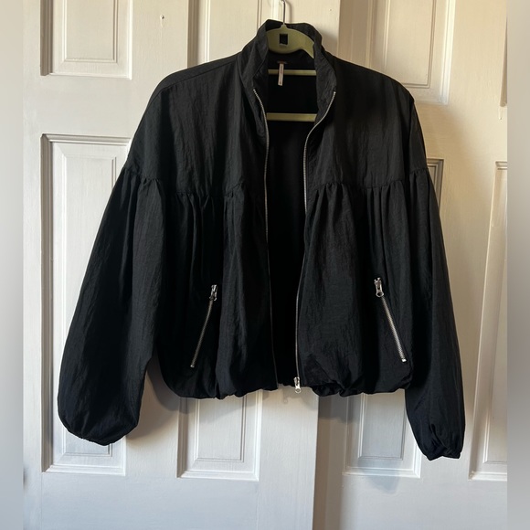 Free People Balloon Bomber Jacket women black Size XS - Picture 7 of 15